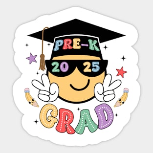 Groovy Kindergarten Graduate Happy Face Graduation 2024 Grad Gift For Boys Girls Kids Sticker